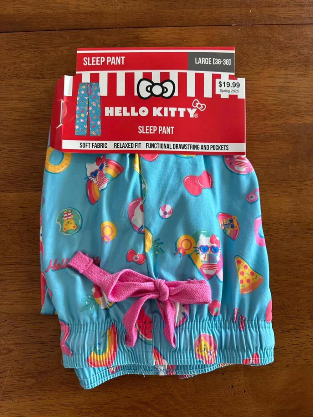 NWT Hello Kitty Blue & Pink Sleep Pants Size Large